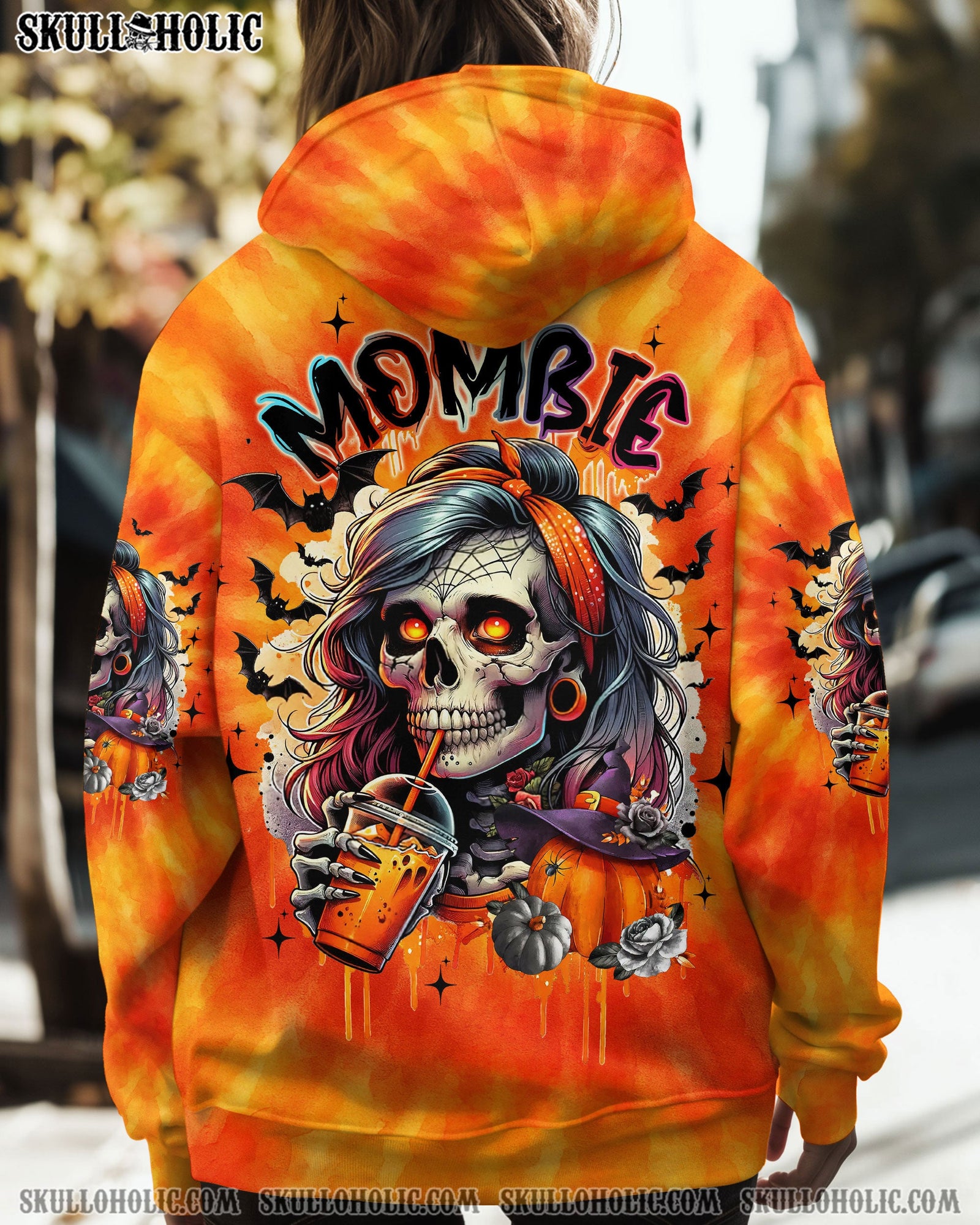 BLISSCORNERS MOMBIE SKULL LADY HALLOWEEN ALL OVER PRINT