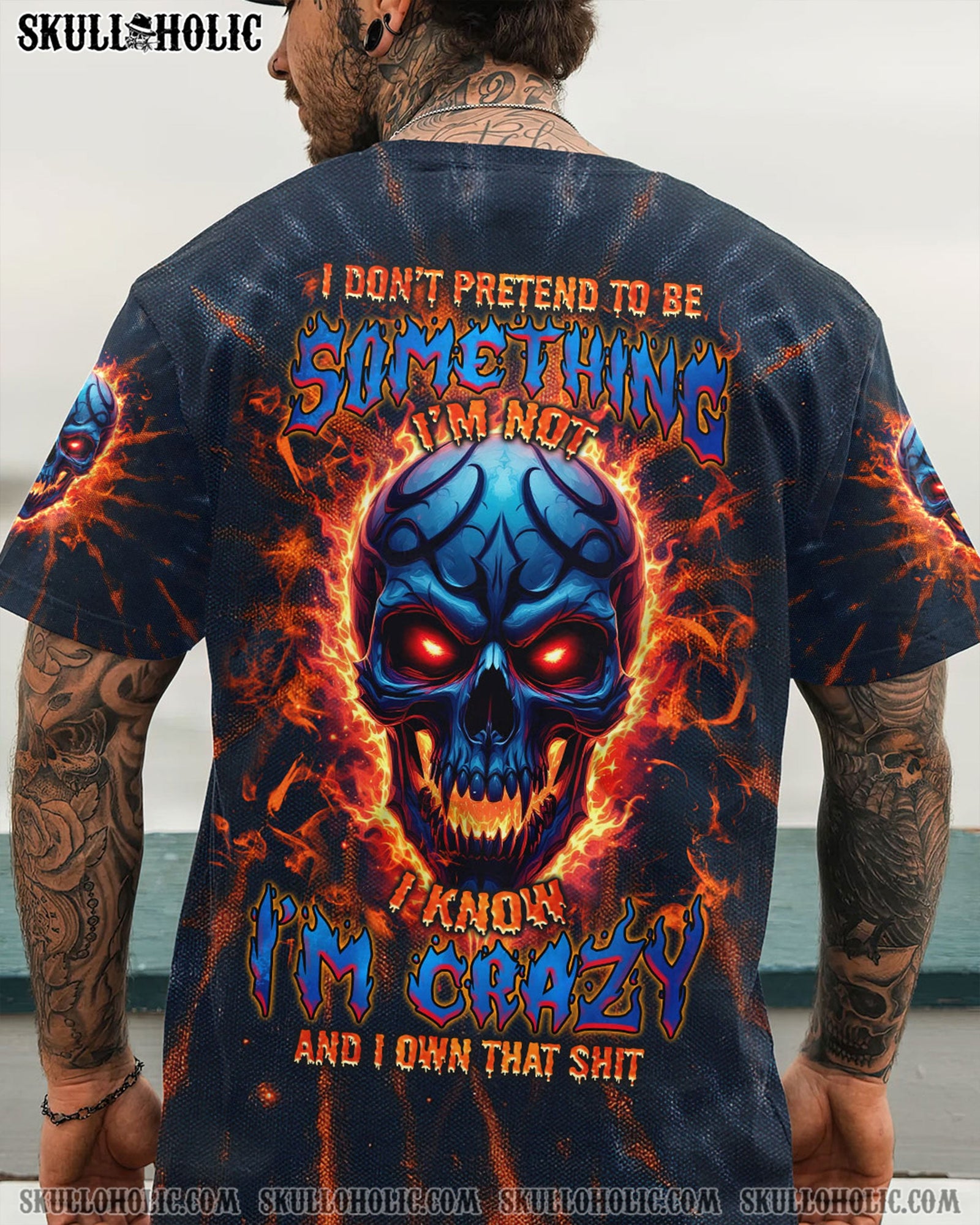 BLISSCORNERS I DON'T PRETEND TO BE SOMETHING I'M NOT SKULL TIE DYE ALL OVER PRINT