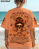 BLISSCORNERS ALWAYS A STRONG WOMAN SKULL MESSY BUN ALL OVER PRINT