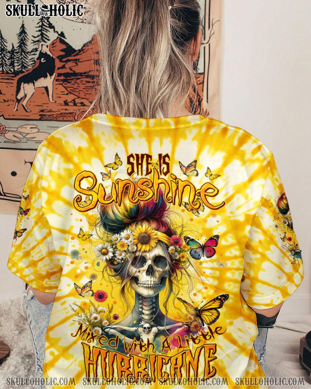 BLISSCORNERS YES I'M A B BUT NOT YOURS MESSY BUN TIE DYE ALL OVER PRINT
