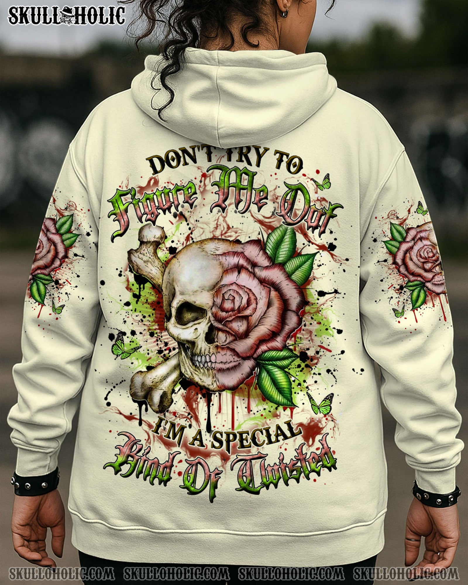 BLISSCORNERS DON'T TRY TO FIGURE ME OUT SKULL ALL OVER PRINT