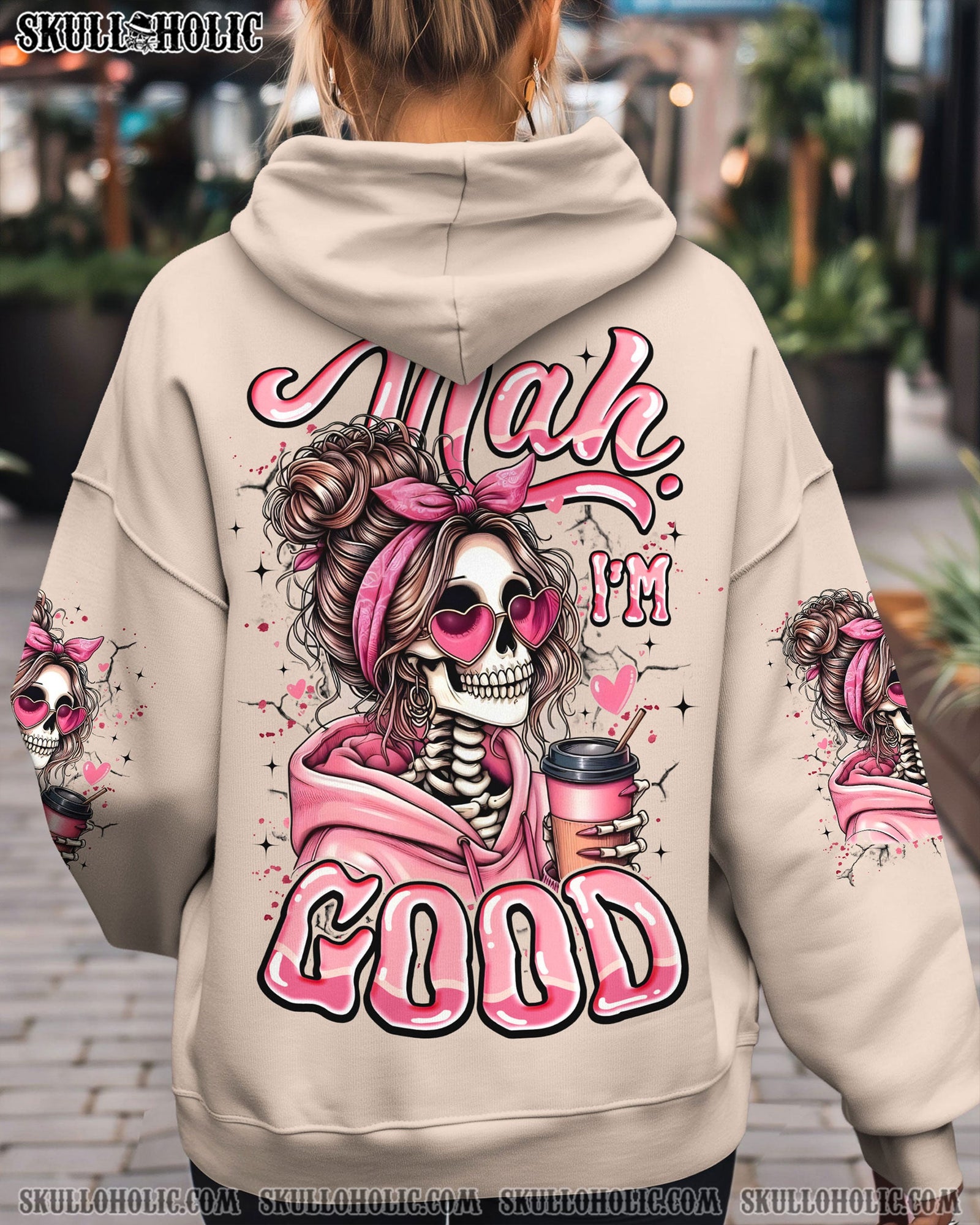 BLISSCORNERS I'M NOT A HOT MESS MESSY BUN SKULL ALL OVER PRINT
