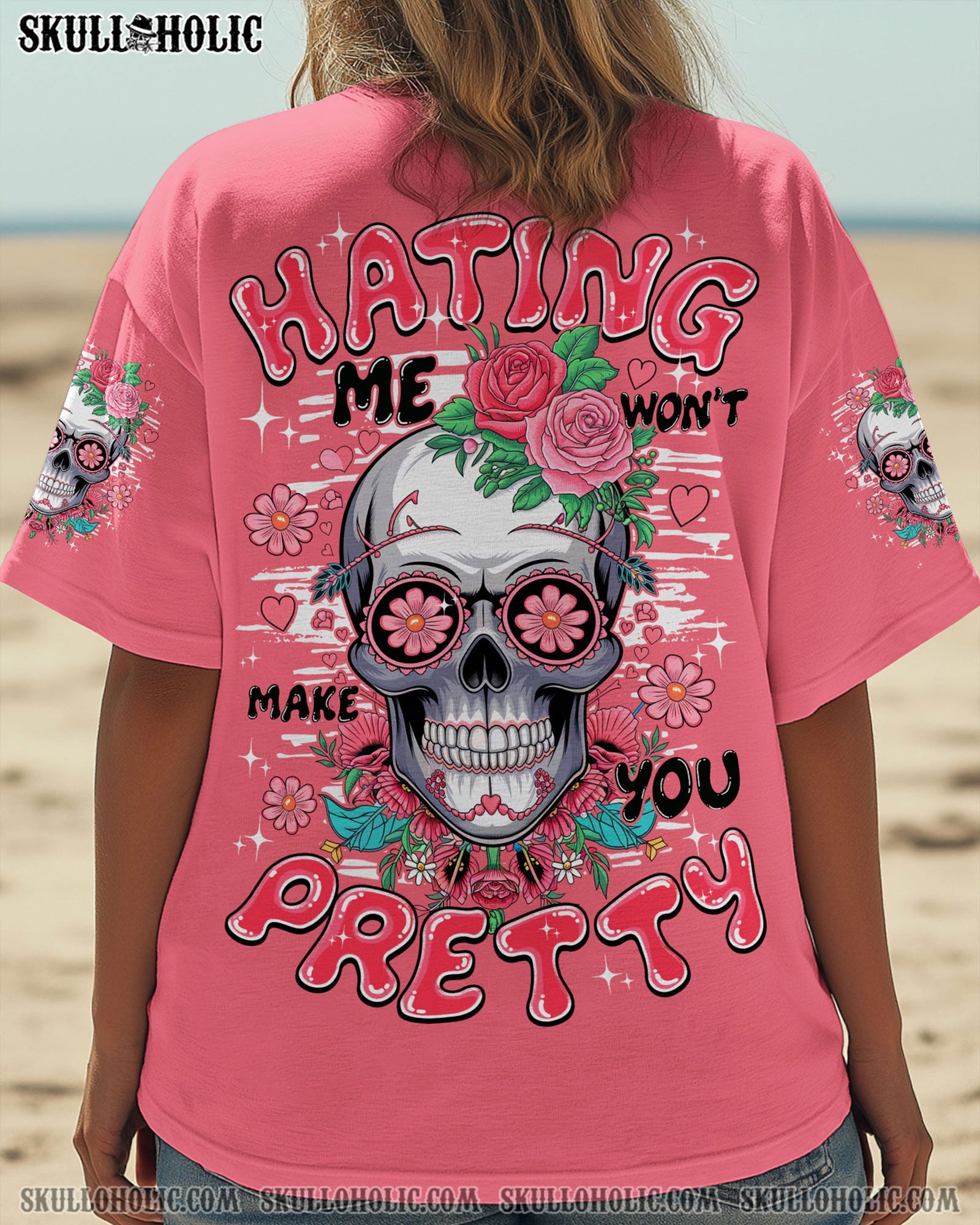 BLISSCORNERS HATING ME WON'T MAKE YOU PRETTY SKULL ALL OVER PRINT