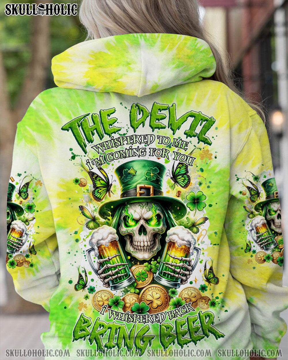 BLISSCORNERS THE DEVIL WHISPERED BEER REAPER PATRICK'S DAY ALL OVER PRINT