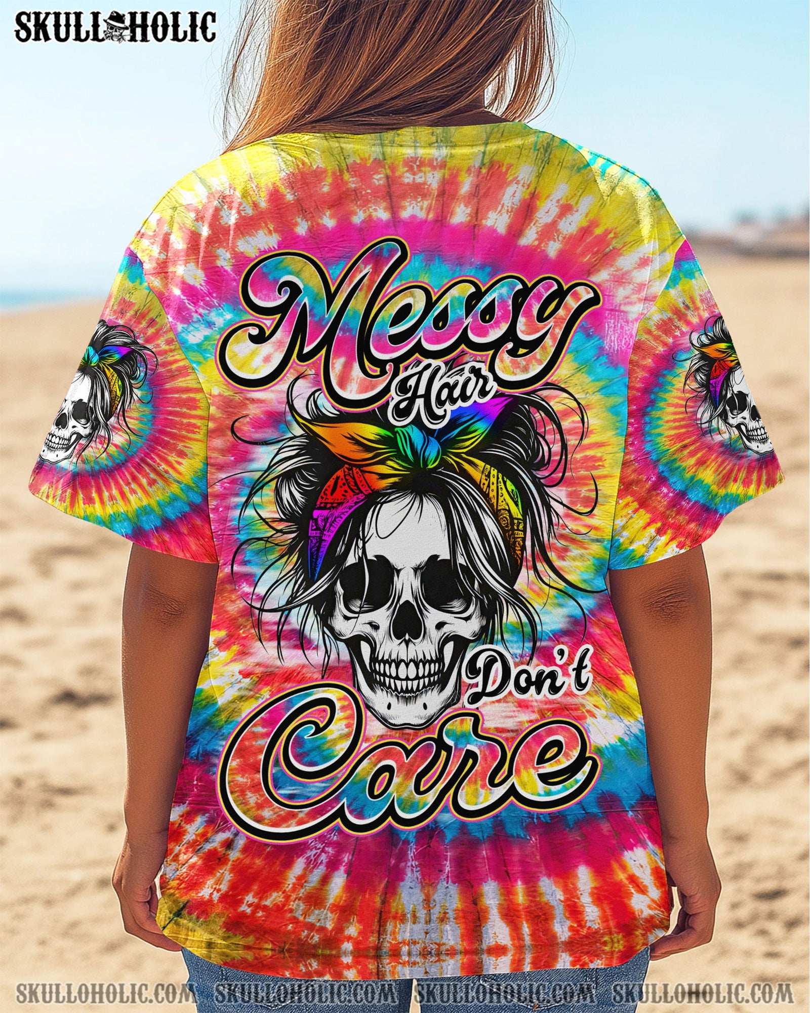 BLISSCORNERS MESSY HAIR DON'T CARE TIE DYE ALL OVER PRINT