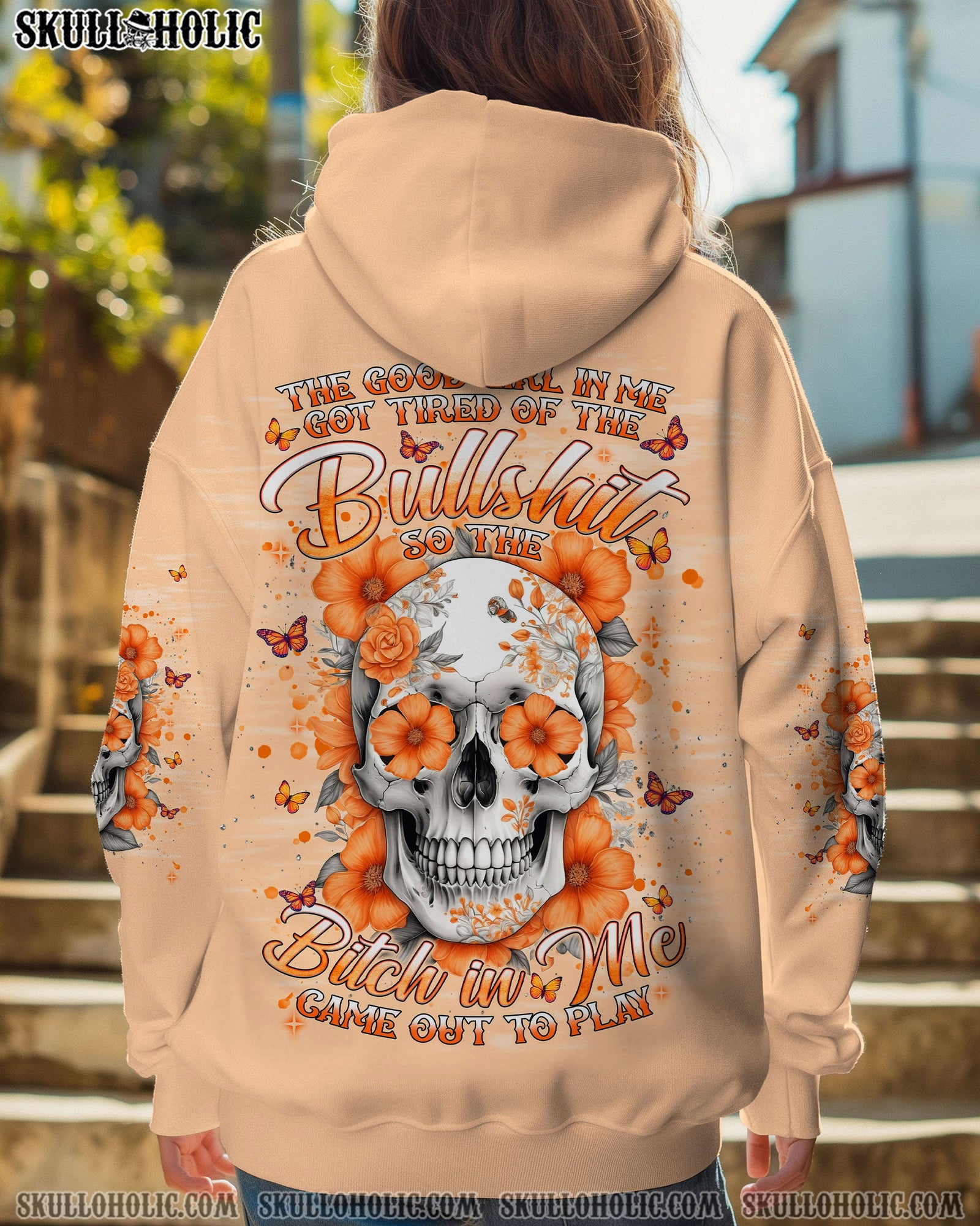 BLISSCORNERS THE GOOD GIRL IN ME SKULL ALL OVER PRINT