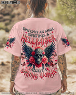 BLISSCORNERS ALWAYS A STRONG WOMAN SKULL WINGS ALL OVER PRINT