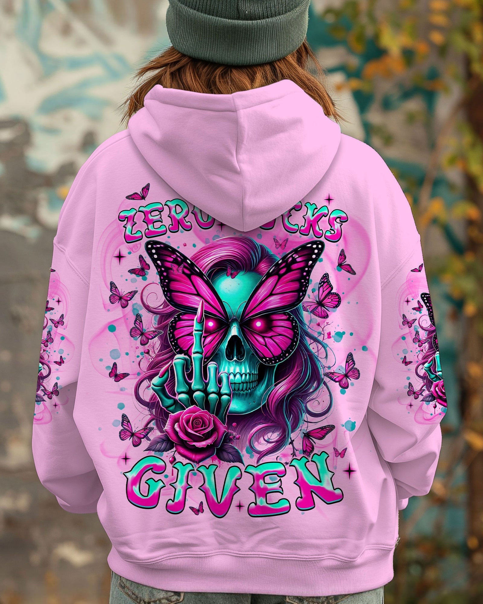 BLISSCORNERS HOW HEARTLESS I CAN BE TATTOO SKULL MESSY BUN ALL OVER PRINT