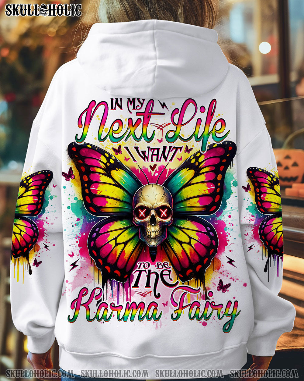 BLISSCORNERS KARMA FAIRY SKULL SKULL BUTTERFLY ALL OVER PRINT