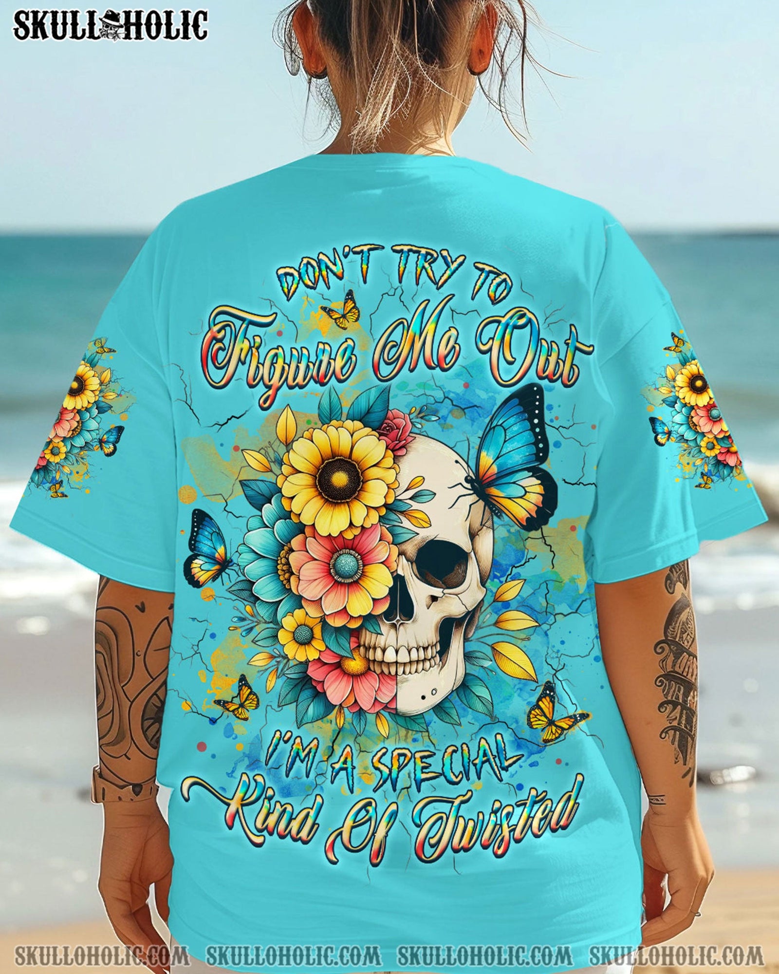 BLISSCORNERS DON'T TRY TO FIGURE ME OUT SKULL ALL OVER PRINT