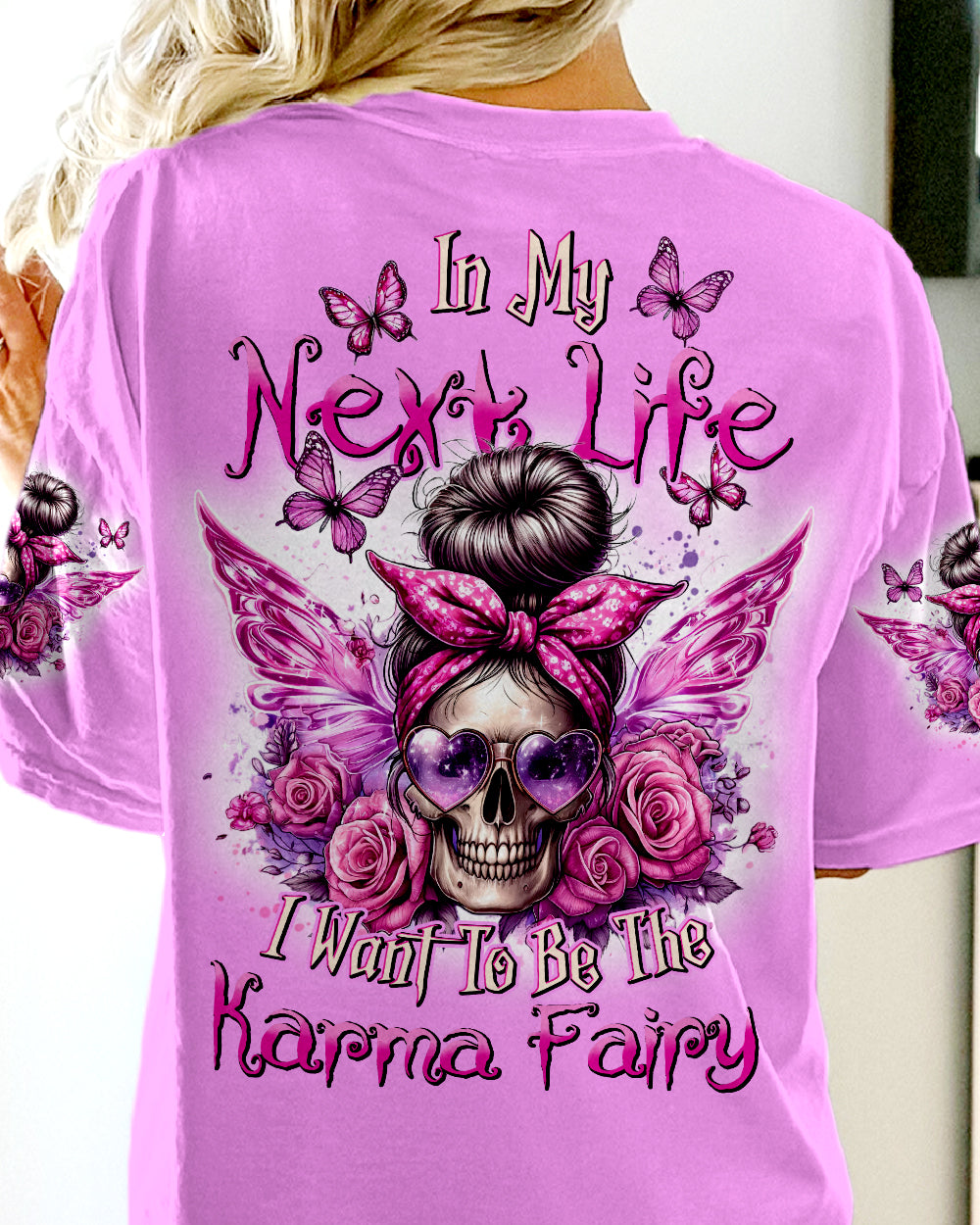 BLISSCORNERS THE GOOD GIRL IN ME MESSY BUN SKULL ALL OVER PRINT
