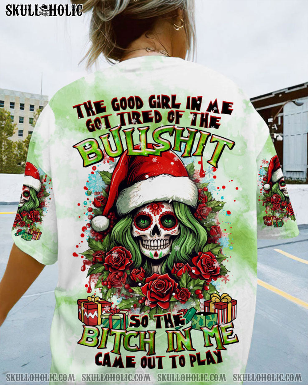 BLISSCORNERS THE GOOD GIRL IN ME CHRISTMAS ALL OVER PRINT