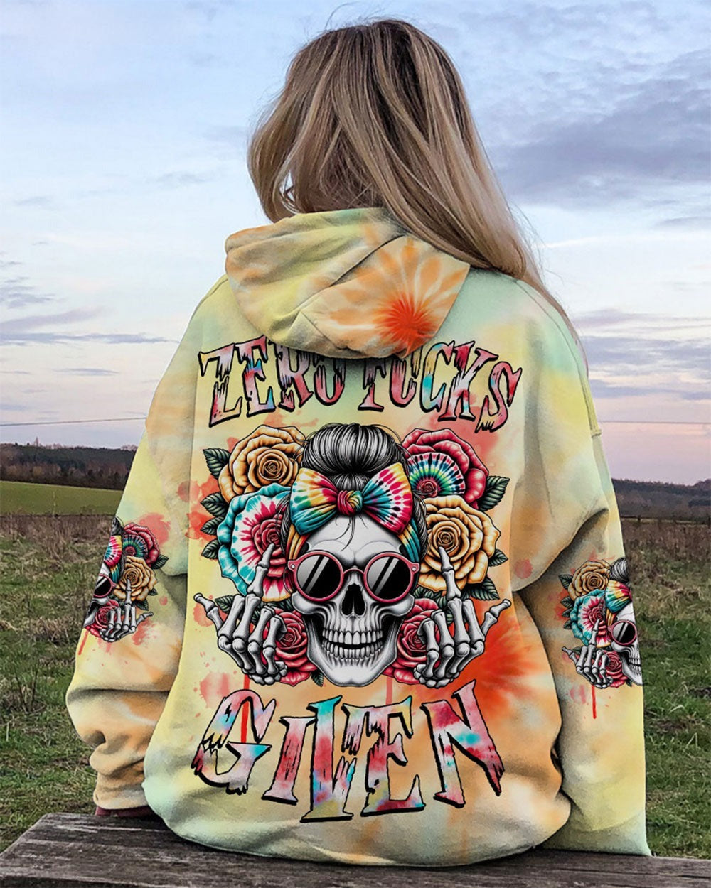 BLISSCORNERS JUDGE ME WHEN SKULL MESSY BUN CHRISTMAS ALL OVER PRINT