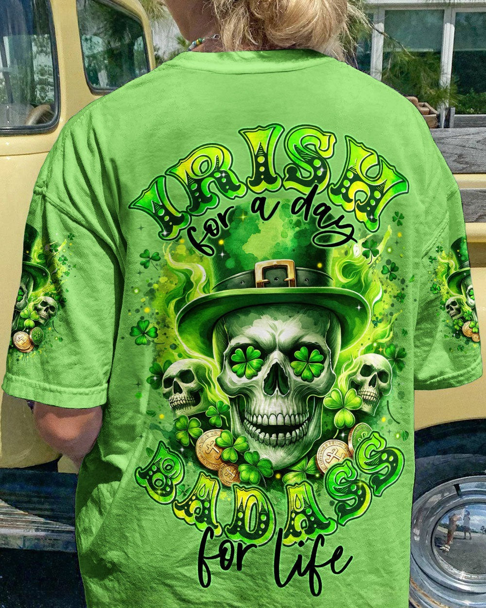BLISSCORNERS IRISH FOR A DAY SKULL PATRICK'S DAY ALL OVER PRINT