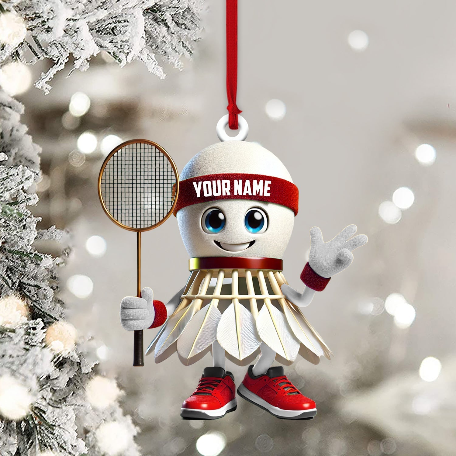 Blisscorners Badminton Christmas Ornament, Personalized Ornament2D Flat LM2211