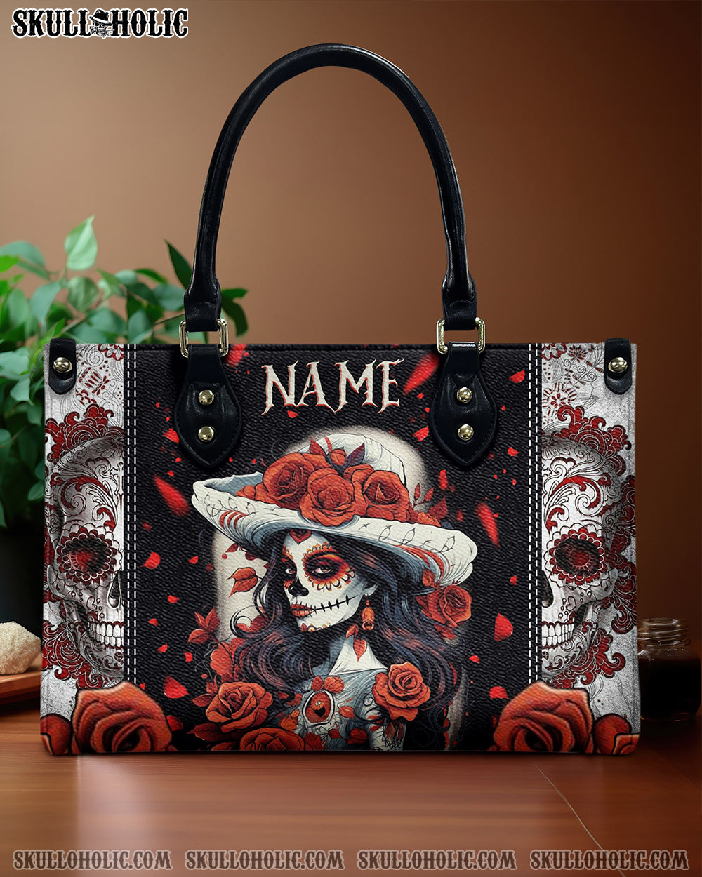 BLISSCORNERS SUGAR SKULL LEATHER HANDBAG