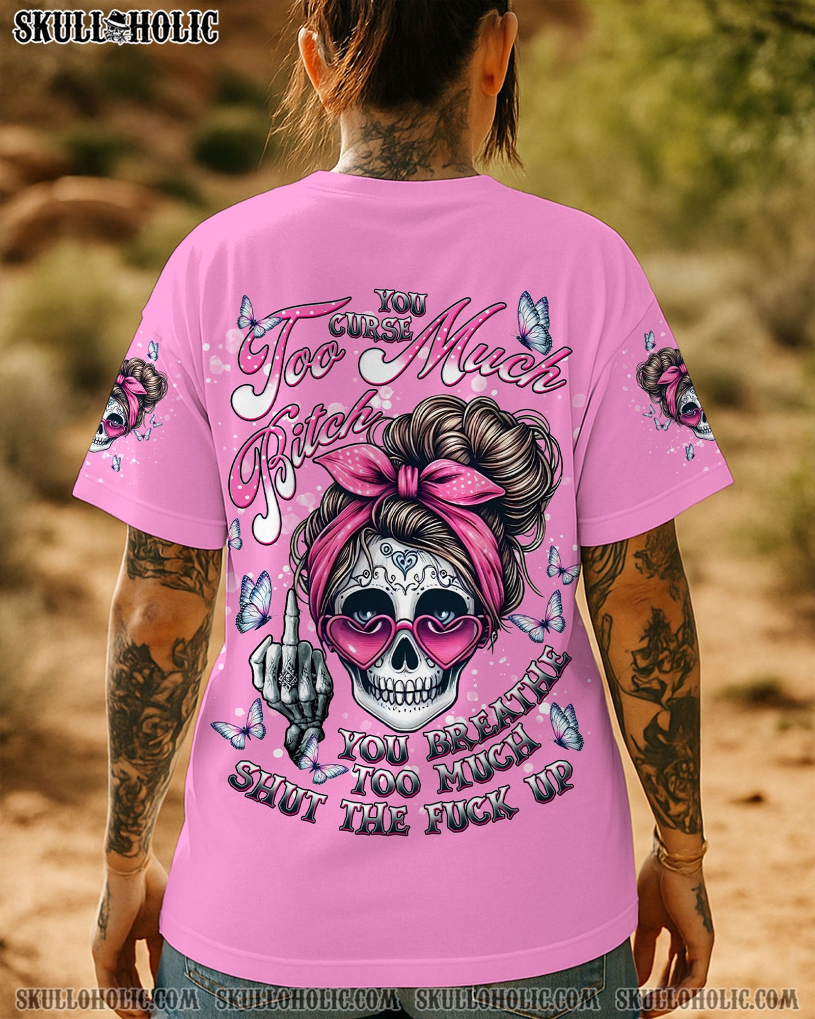 BLISSCORNERS EXPENSIVE DIFFICULT AND TALKS BACK MESSY BUN TIE DYE ALL OVER PRINT