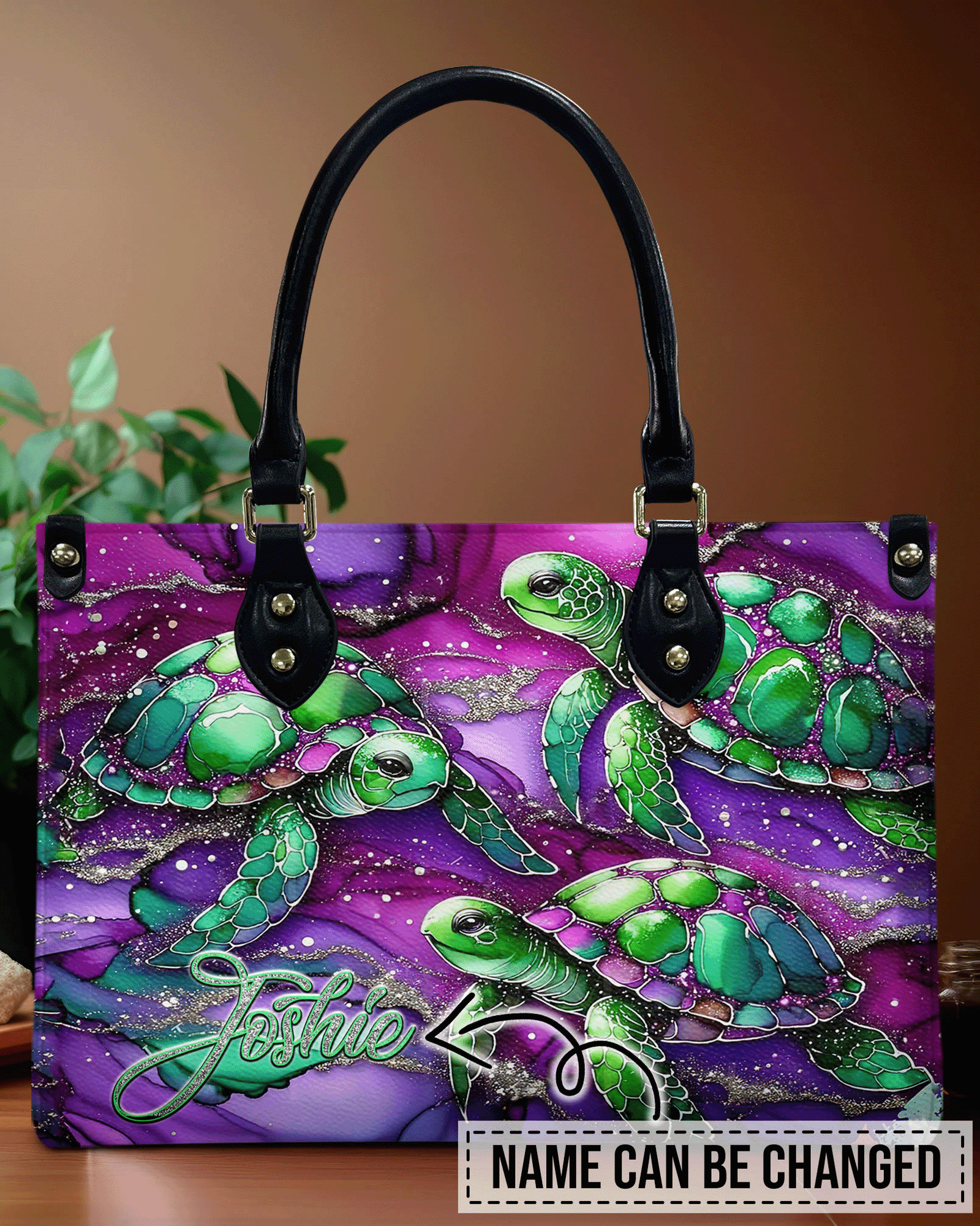 BLISSCORNERS SEA TURTLE LEATHER HANDBAG