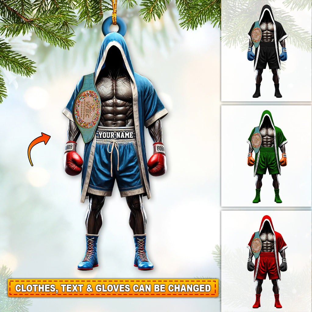 Blisscorners Custom Name Boxing Ornament, Christmas Gift for Boxing Lovers2D Flat LM2211