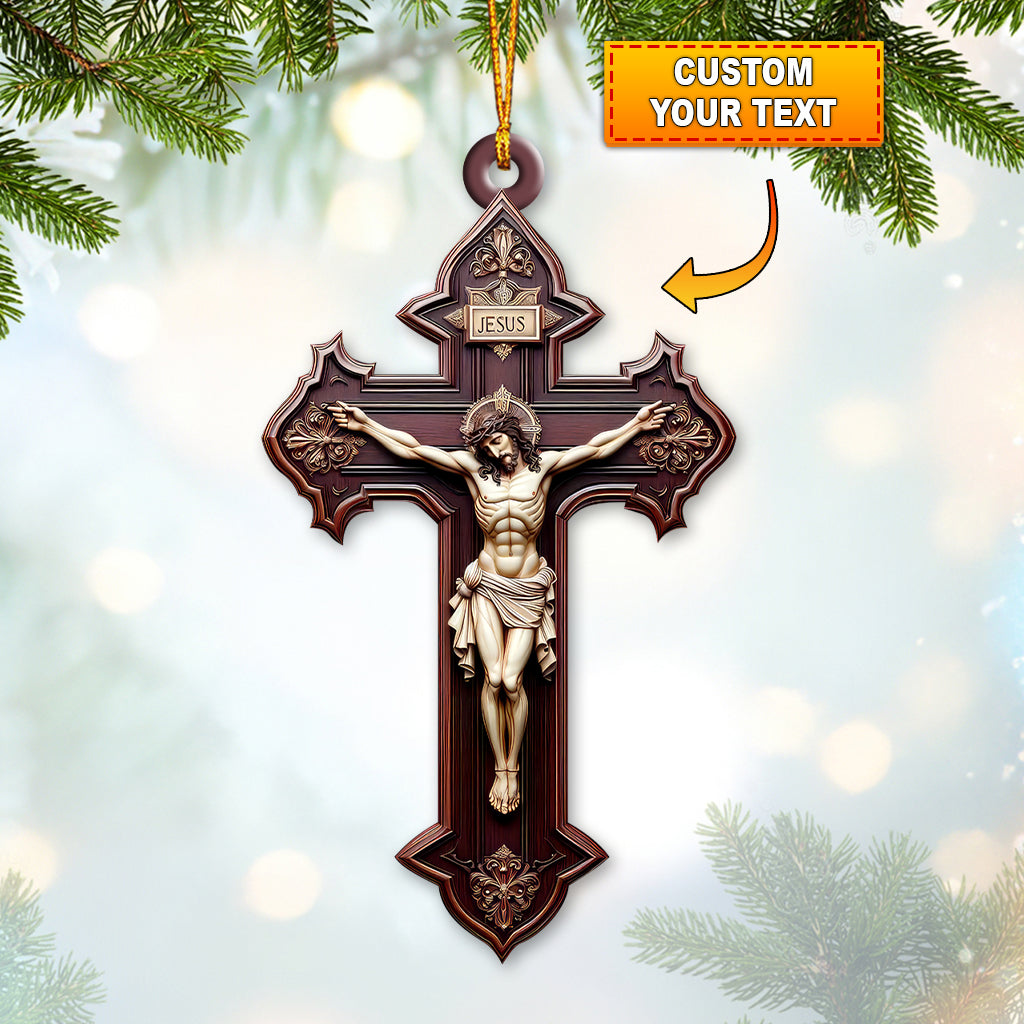 Blisscorners Custom Name Jesus Christ Ornament, Christmas Gift for Christian2D Flat LM2211