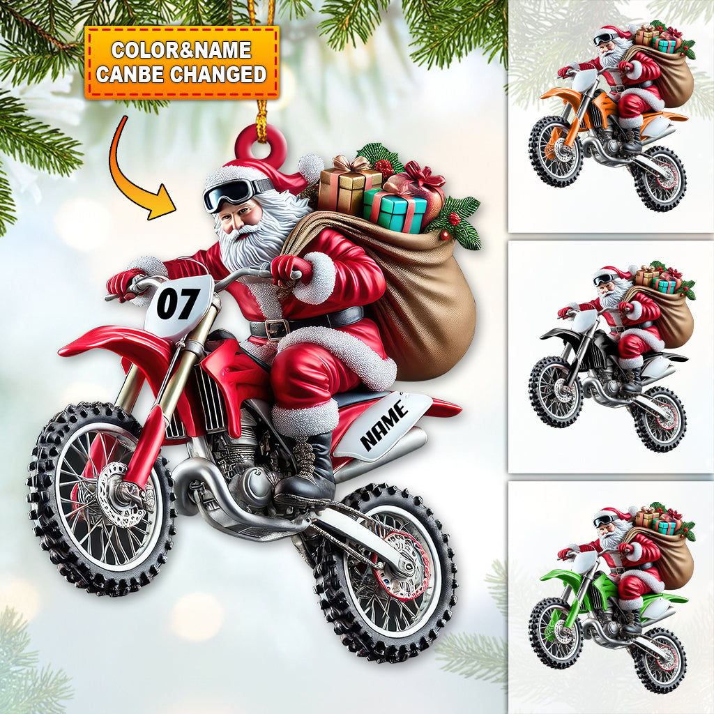 Blisscorners Custom Name Motocross Ornament, Motocross Lover Christmas Gifts2D Flat LM2211