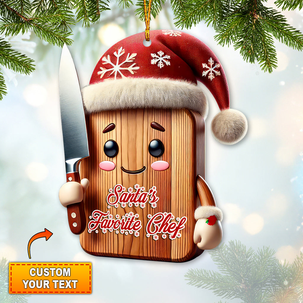 Blisscorners Custom Name Christmas Chef Ornament, Christmas Gift for Cooking Lover2D Flat LM2211