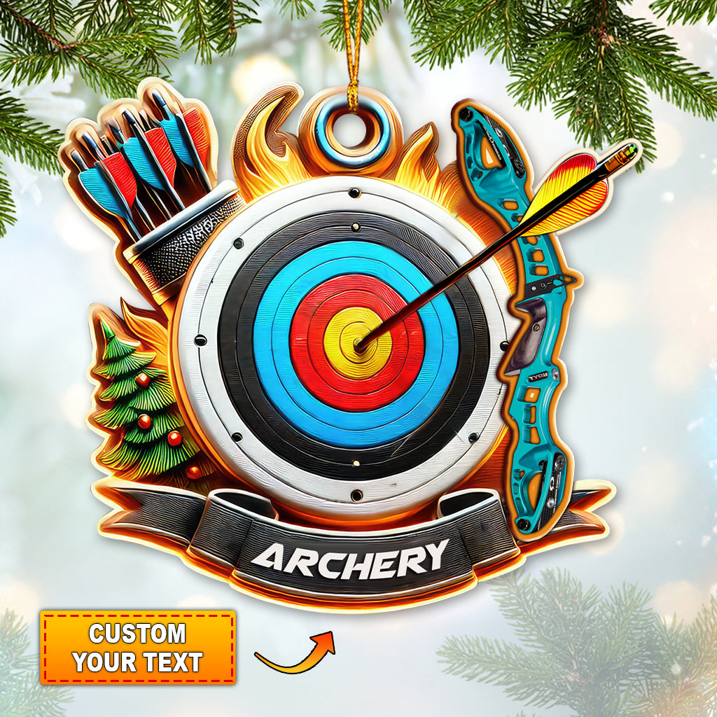 Blisscorners Custom Name Archery Ornament, Christmas Gift for Archery Lover42D Flat LM2211