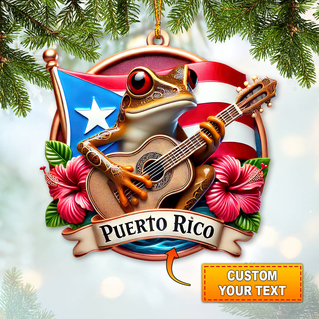 Blisscorners Custom Name Puerto Rico Ornament, Christmas Gift for Puerto Rico Lovers2D Flat LM2211