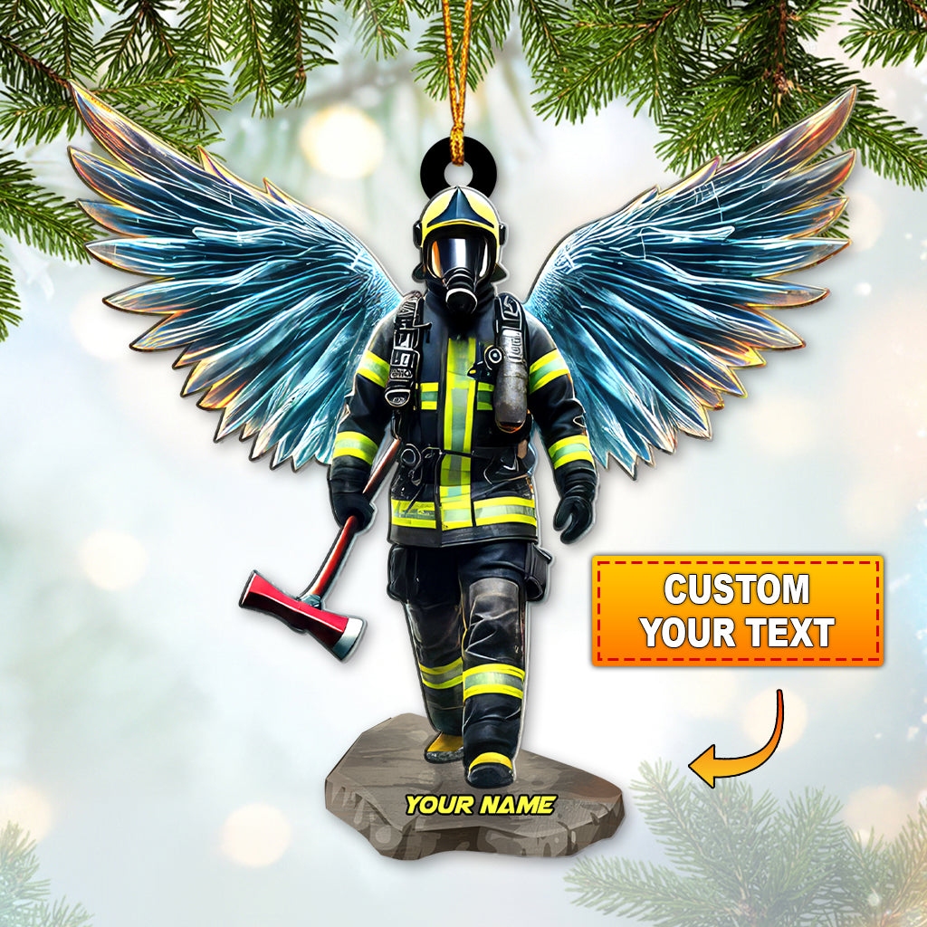 Blisscorners Custom Name Firefighter Ornament, Firefighter Memorial Christmas Gifts2D Flat LM2211