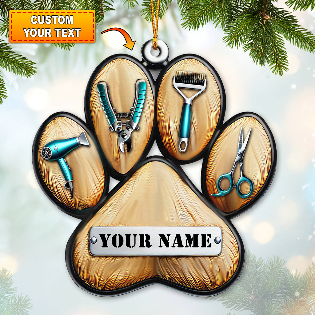 Blisscorners Custom Name Groomer Ornament, Christmas Gift for Groomer Lover2D Flat LM2211