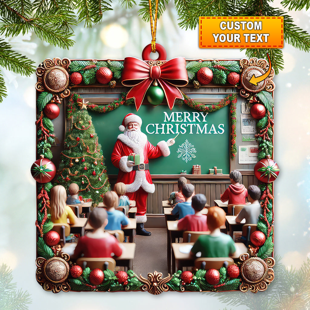 Blisscorners Custom Name Teacher Christmas Ornament, Christmas Gift for Teacher2D Flat LM2211