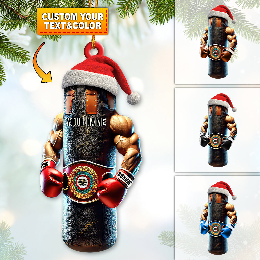 Blisscorners Custom Name Boxing Ornament, Christmas Gift for Boxing Loverss2D Flat LM2111