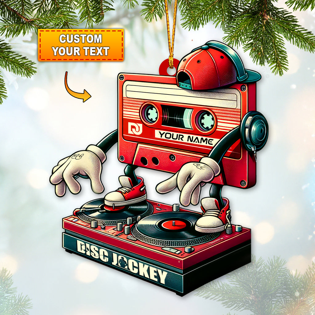 Blisscorners Custom Name Disc Jockey Ornament, Christmas Gift for Disc Jockey2D Flat LM2211