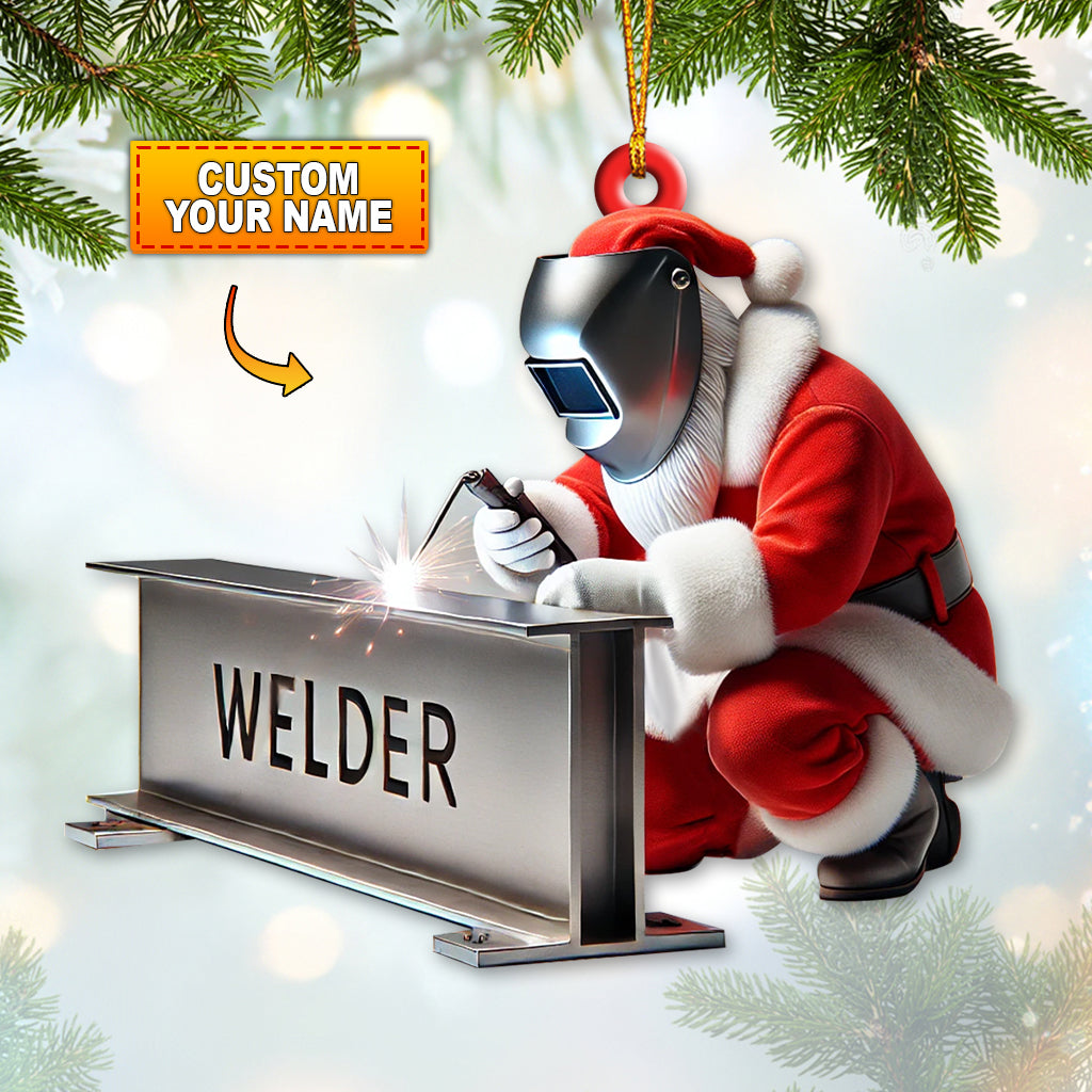 Blisscorners Custom Name Welder Ornament, Christmas Gift for Welder2D Flat LM2111