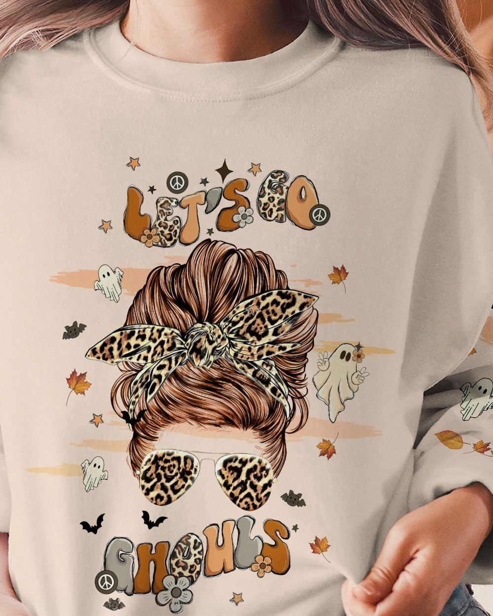 BLISSCORNERS A REAL WOMEN SKULL MESSY BUN ALL OVER PRINT