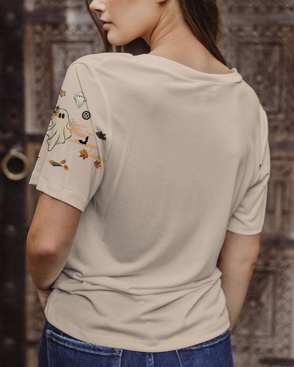 BLISSCORNERS A REAL WOMEN SKULL MESSY BUN ALL OVER PRINT