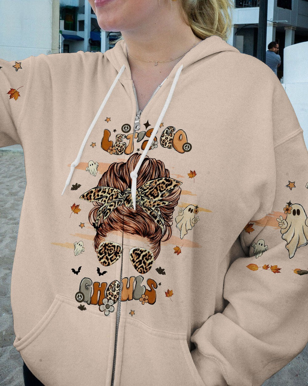 BLISSCORNERS A REAL WOMEN SKULL MESSY BUN ALL OVER PRINT