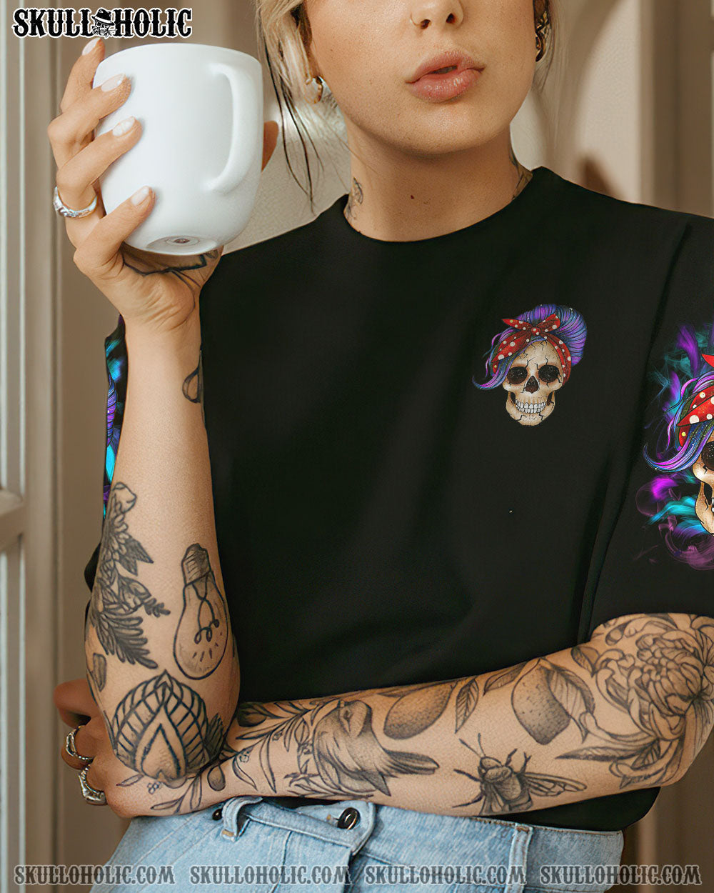 BLISSCORNERS I'M A B DON'T TRY ME ROSE MESSY BUN ALL OVER PRINT