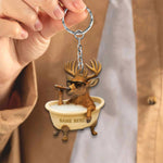 Blisscorners Personalized Funny Deer Bathtub Ornament, Cool Buck Relaxing Christmas Decor, Unique Gag Gift for Hunters and Men LM0411