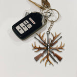 Blisscorners Custom Name Hunting Ornament, Antlers and Rifles Christmas Decor for Hunters LM0411