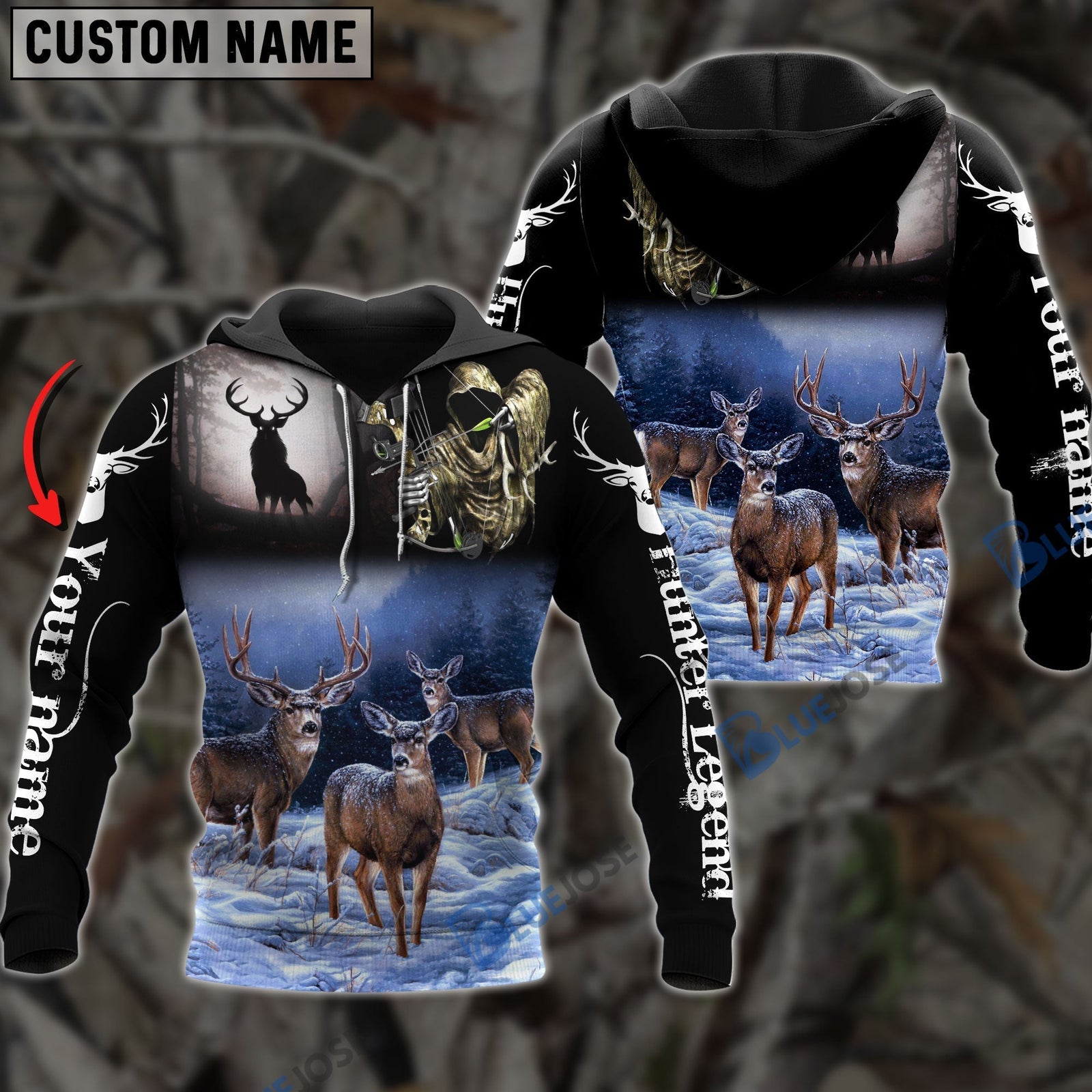 Blisscorners Customized Name Hunter Legend Hunting 3D Shirts