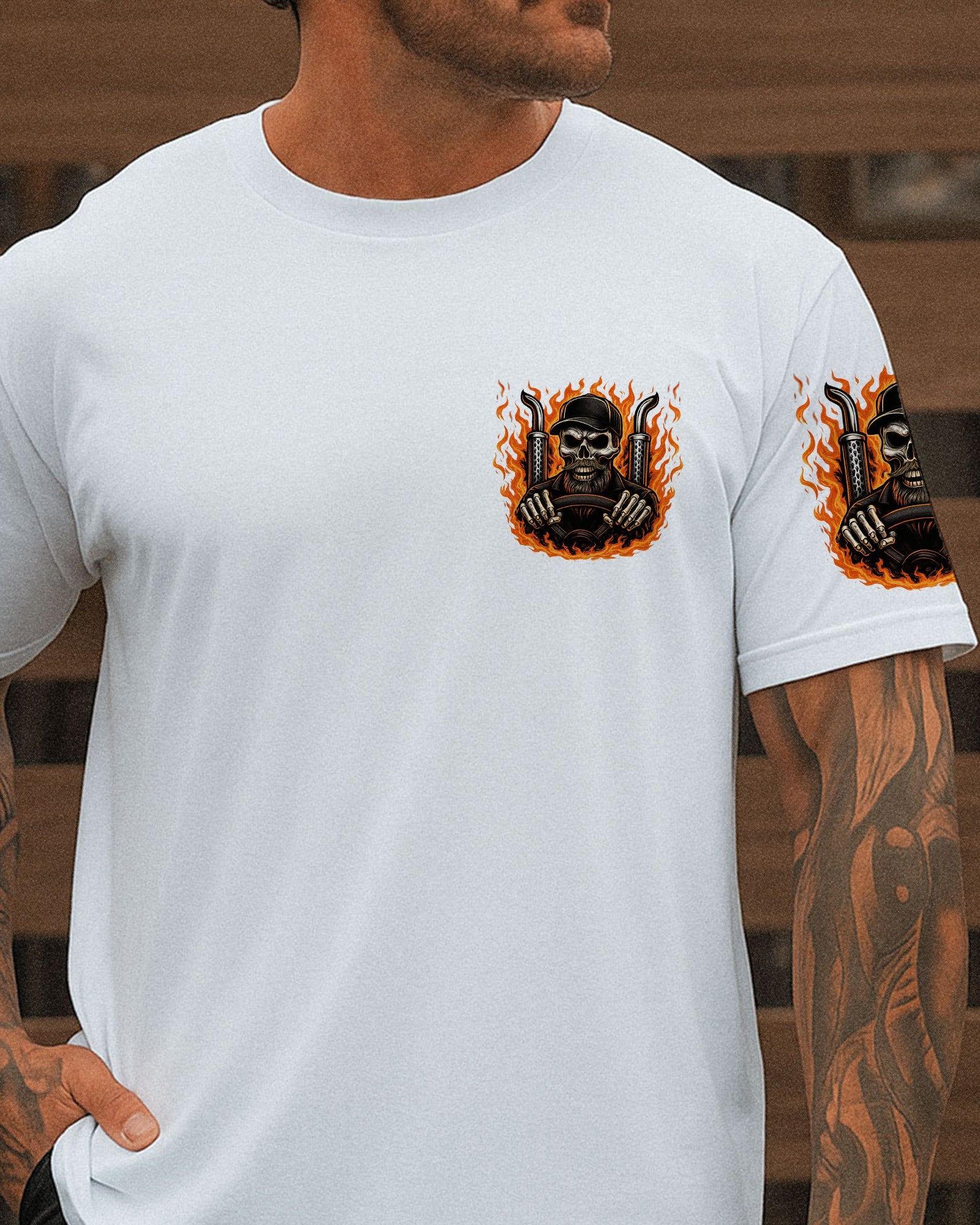 BLISSCORNERS BURN THE ROAD MAP TRUCKER SKULL ALL OVER PRINT