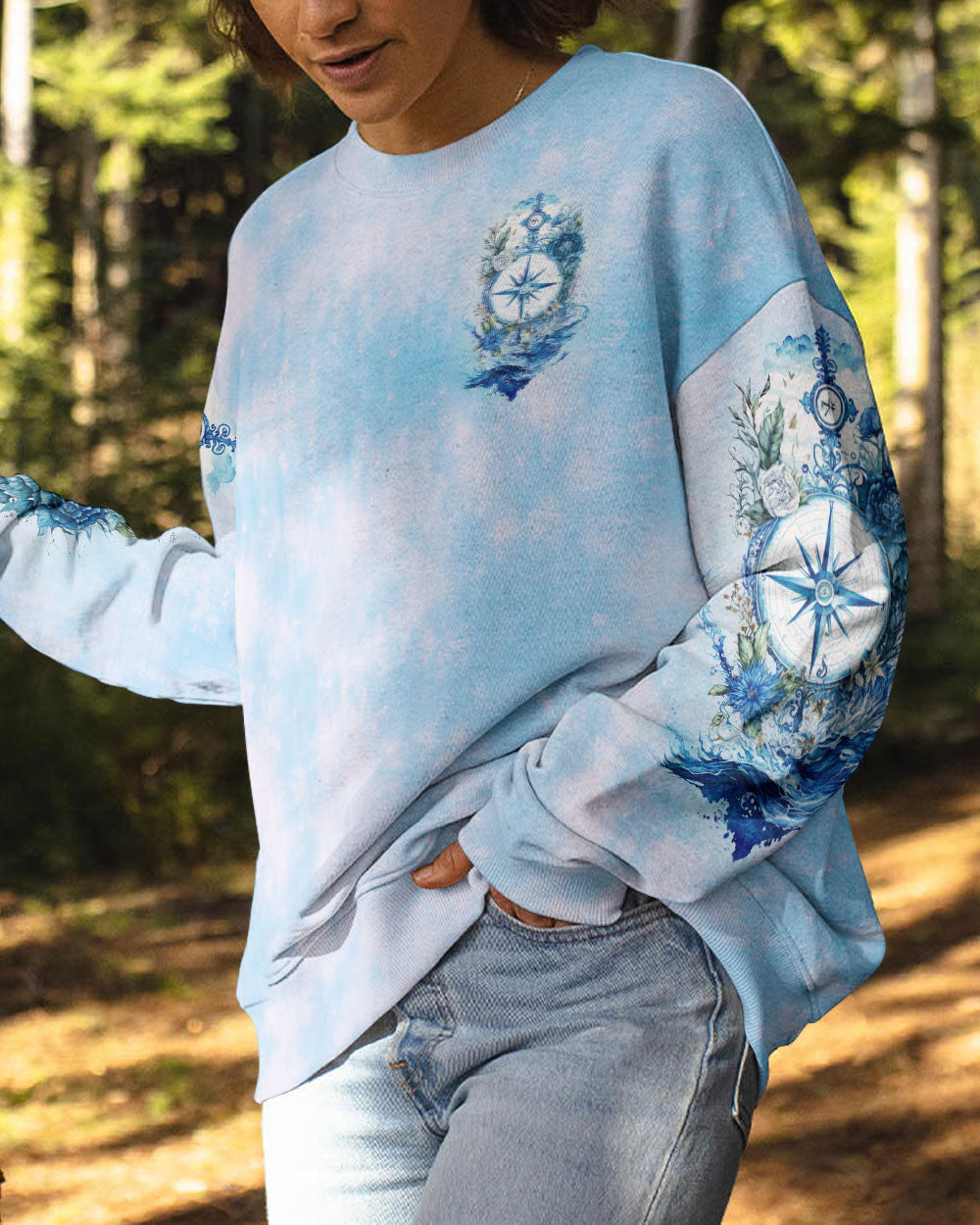 BLISSCORNERS SWIM IN THE SEA BLUE TIE DYE ALL OVER PRINT