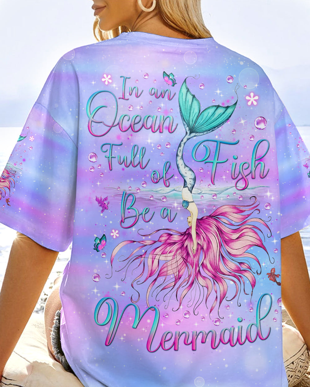 BLISSCORNERS IN AN OCEAN FULL OF FISH BE A MERMAID ALL OVER PRINT
