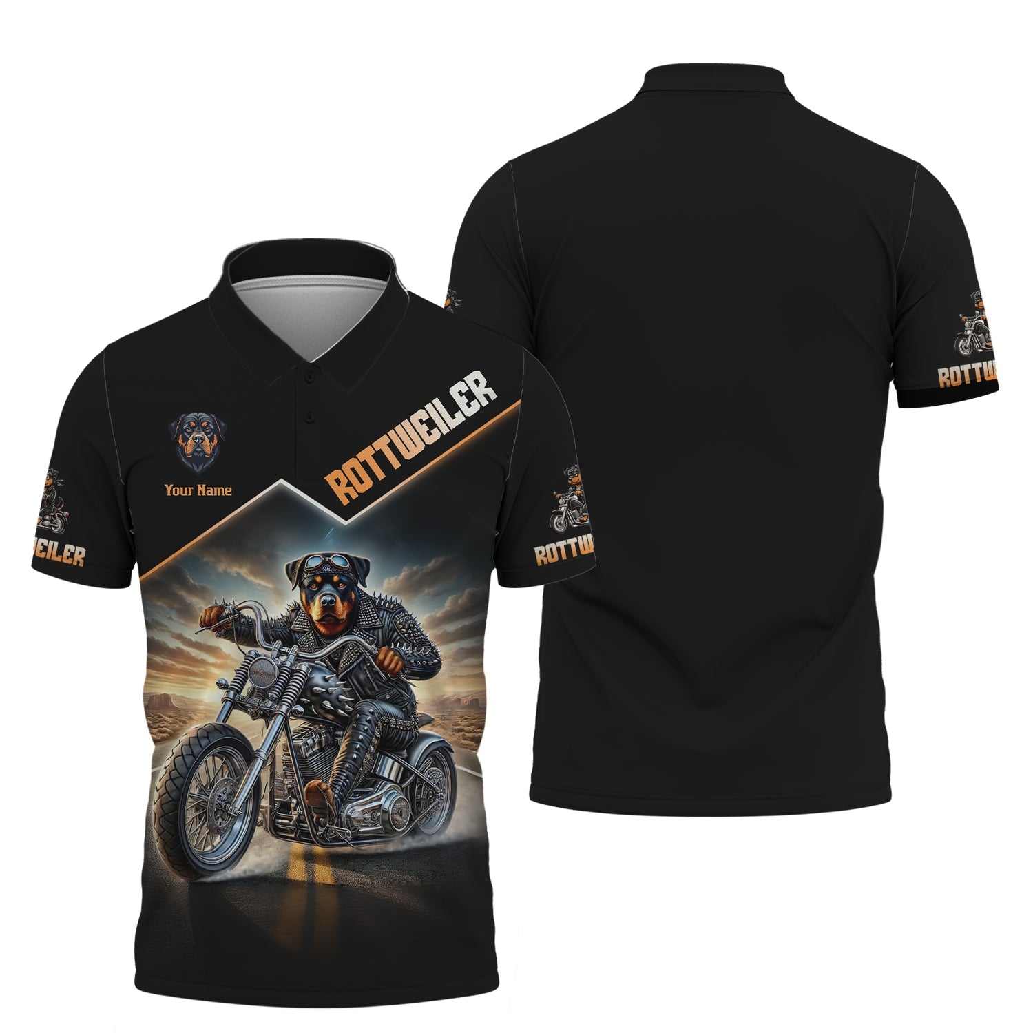 Blisscorners Rottweiler Drive Motorcycle Custom Name 3D T-Shirts Gift For Dog Lovers