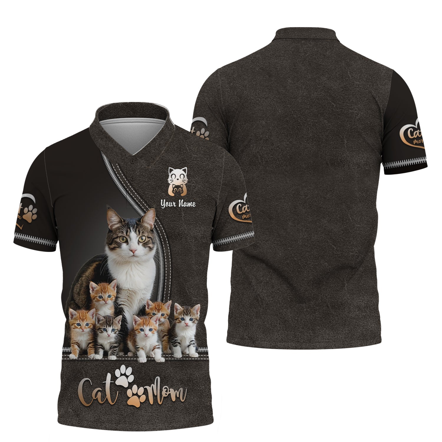 Blisscorners Adorable Cat and Kittens Custom Name Cat Mom 3D Shirt Gift For Cat Lovers