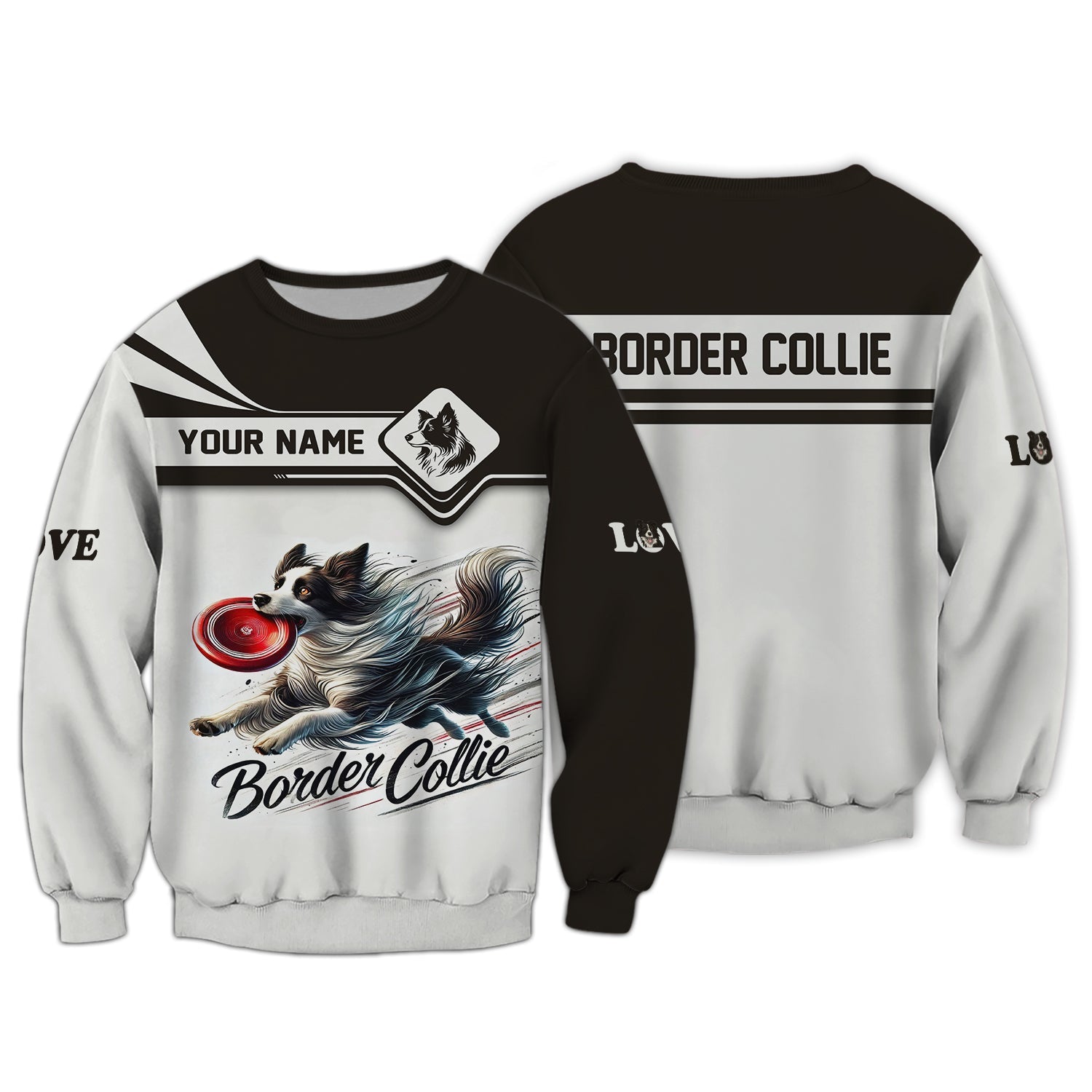 Blisscorners Border Collie Custom T-Shirts Border Collie Brings Happiness 3D Shirt