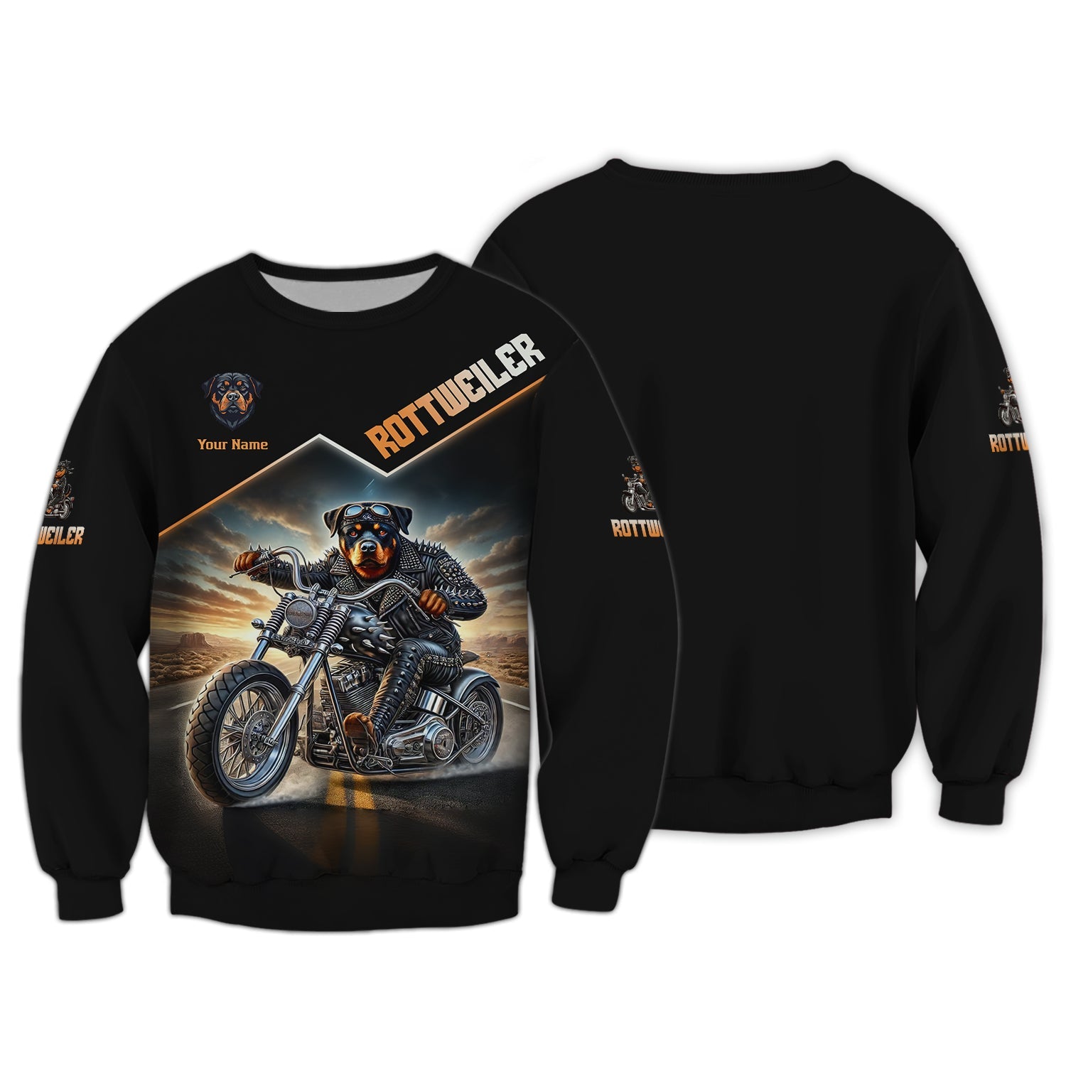 Blisscorners Rottweiler Drive Motorcycle Custom Name 3D T-Shirts Gift For Dog Lovers