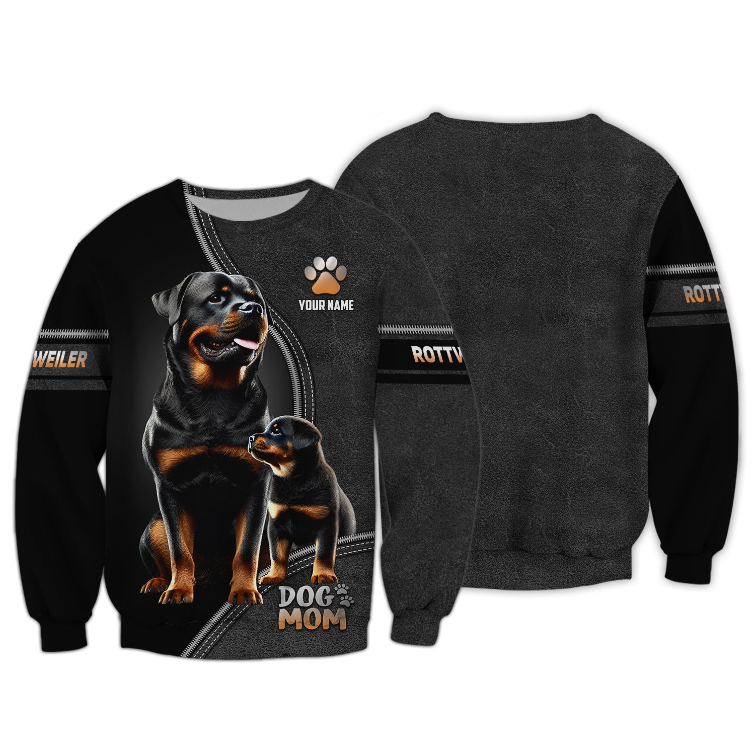 Blisscorners Rottweiler Custom Name T-Shirts Dog Mom 3D Shirt Gift For Dog Lovers