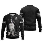 Blisscorners Border Collie Never Walk Alone Custom T-Shirts Border Collie 3D Shirt Gift For Dog Lover